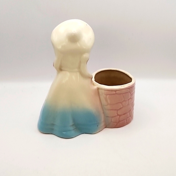 Vintage Shawnee Pottery Southern Belle & Wishing Well Planter Pink and Blue - Picture 3 of 9